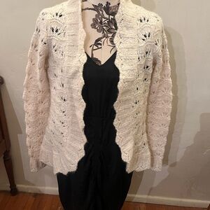 DKNY Cream Open-Front Cardigan
